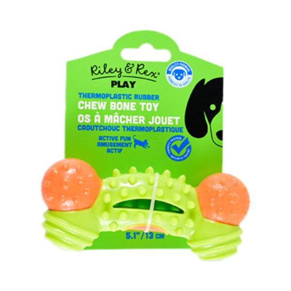 Riley & Rex Juguete de Goma Masticable Naranja y verde para Perro 5.1"
