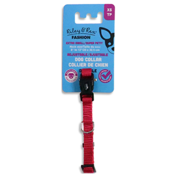 Riley & Rex Collar Nailon Fucsia para Perros 8" XS