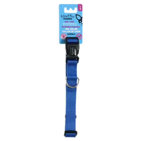 Riley & Rex Collar Nailon Azul para Perros 18" L