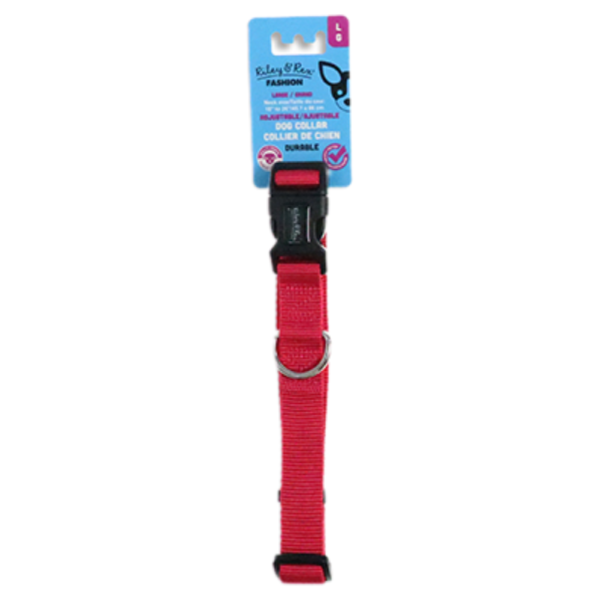 Riley & Rex Collar Nailon Fucsia para Perros 18" L