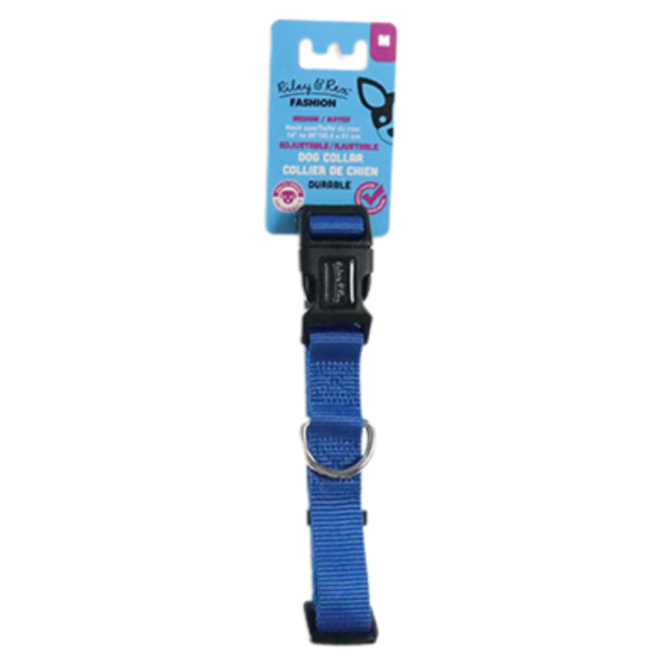 Riley & Rex Collar Nailon Azul para Perros 14" M