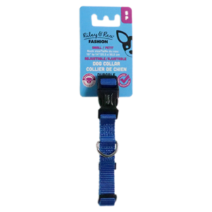 Riley & Rex Collar Nailon Azul para Perros 10" S