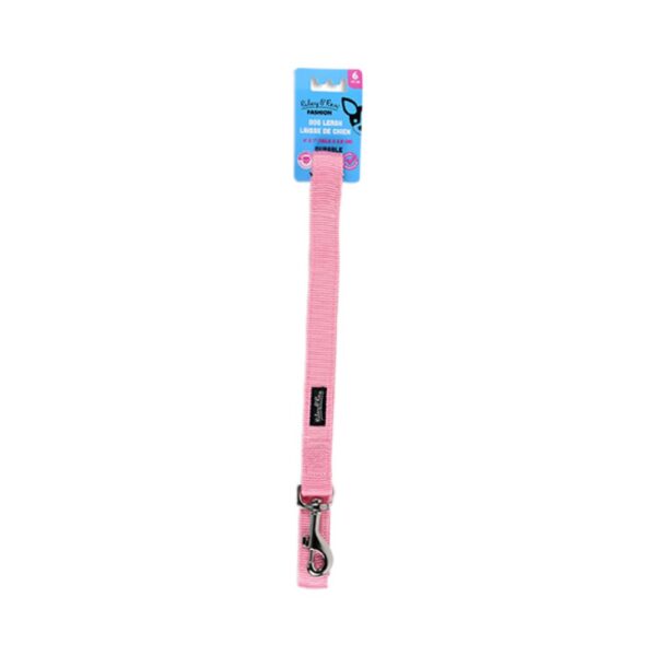 Riley & Rex Correa Nailon Doble Capa Rosa para Perros 6'x 1"