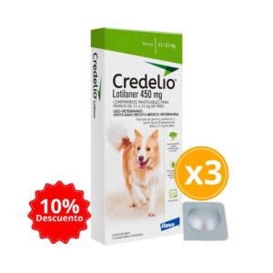 Credelio 11 A 22.0kg (25 A 50 Lbs) Tableta Antipulgas Y Garrapatas Para Perros 3 Tabletas