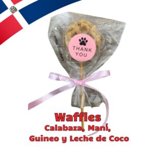 Delipeludos Waffles Calabaza, Mani, Guineo y Leche de Coco para Perros 1 Und