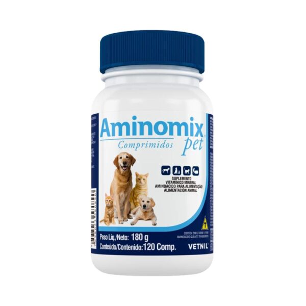 Aminomix Pet Tabletas Suplemento de Uso Diario para el Crecimiento Y Desarrollo 120 tabletas