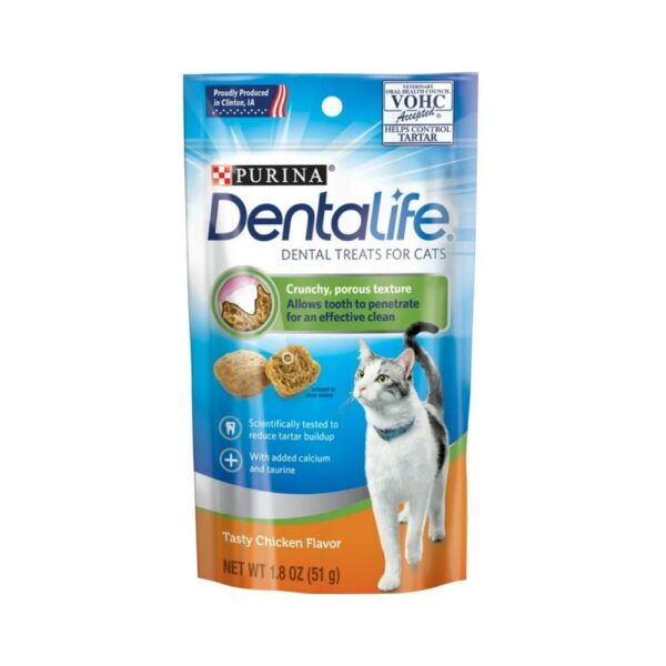 Purina DentaLife Chicken Cat Golocinas de Pollo para el Cuidado Dental en Gatos 1.8oz