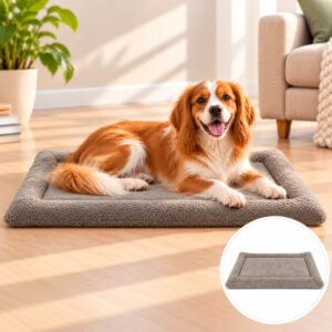 Riley & Rex Cama Plana Antideslizante Gris para Mascotas 34"