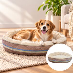 Riley & Rex Cama Redonda Antideslizante para Perros XL (Marron)