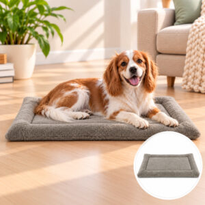 Riley & Rex Cama Plana Antideslizante para Perros (Gris) 22.8"