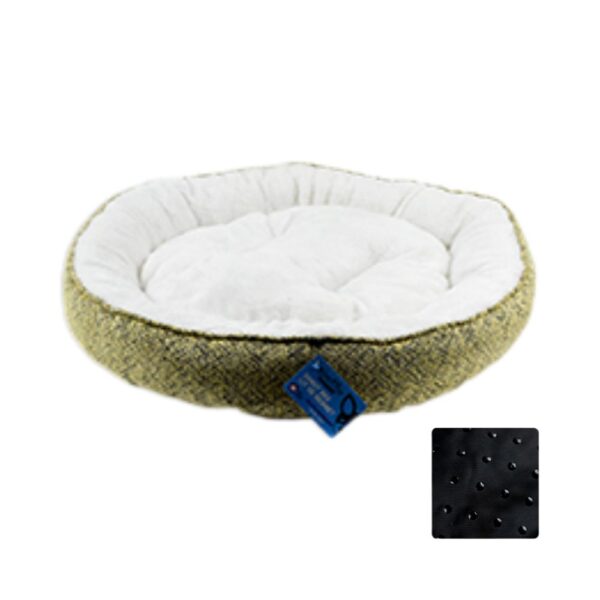 Riley & Rex Cama Redonda Antideslizante Amarillo Claro para Perros 23.6"