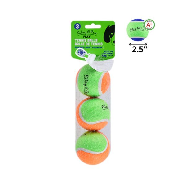 Riley & Rex Pelota de Tenis Naranja para Perros 2.5" 3pk