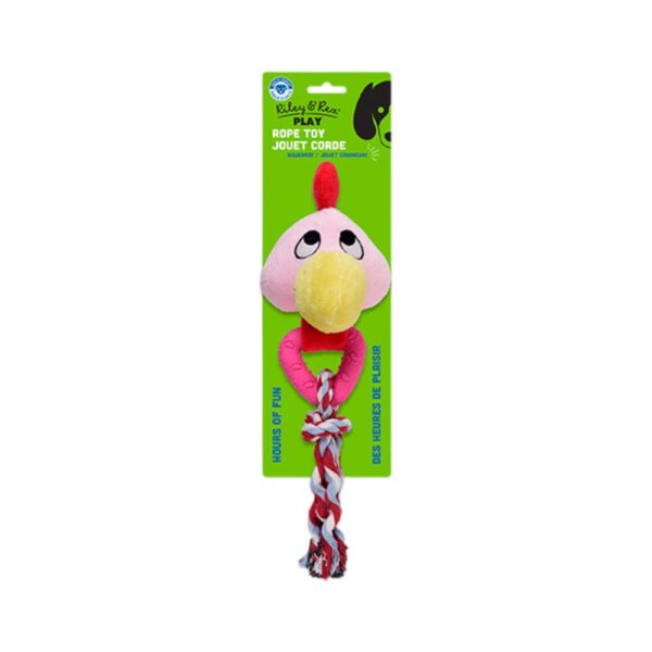 Riley & Rex Animal Gallina Peluche con Cuerda para Perros 11"