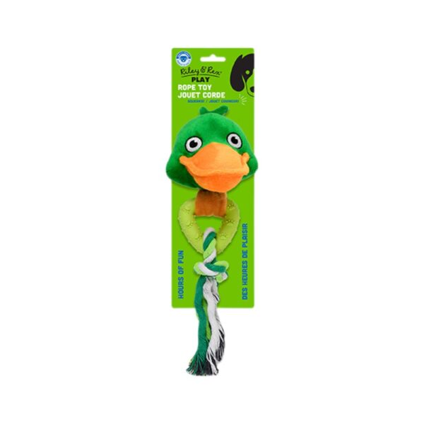 Riley & Rex Animal Pato de Peluche con Cuerda para Perros 11"