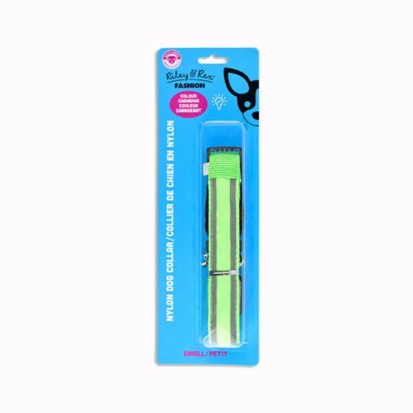 Riley & Rex Collar Verde Con Led para Perros 7.9" S