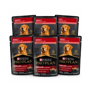 Purina Pro Plan Adult Optihealth Alimento Humedo de Res para Perros (6-PACK) 510grs