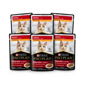 Purina Pro Plan Adult Optiprebio Alimento Humedo de Pollo para Gatos (6-PACK) 510grs