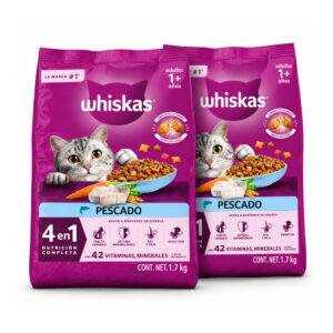 Whiskas Pescado Alimento Seco Para Gatos Adultos 3kg/6.6lb (2-PACK)